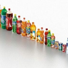 3д модель разницы в размере упаковки напитков в бутылках