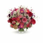 Glass Vase Of Flowers Bouquet
