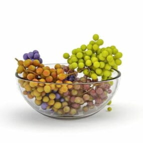 Τρισδιάστατο μοντέλο Fruits Grapes Bowl