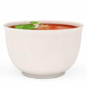 Tazón Sopa De Tomate Bebida Modelo 3d