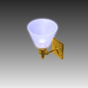 3д модель освещения старого настенного светильника в форме чаши