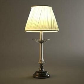 מנורת שולחן חדר שינה עמוד פליז דגם תלת מימד