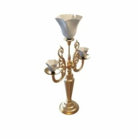 Old Bronze Candelabra Table Lamp 3d model