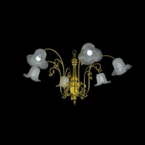 Brass Chandelier Antique Pendant Light 3d model