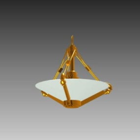 Hotel Brass Hanging Lamp 3d model