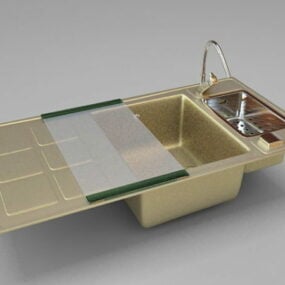 Kjøkkenvasksett i messing 3d-modell