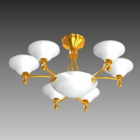 黄铜设计家用吊灯3d模型