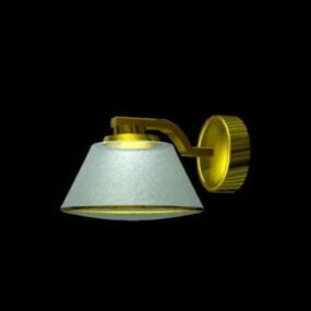 Vintage messing lampet vægbelysning 3d model