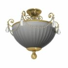 Antique Brass Spherical Ceiling Lamp
