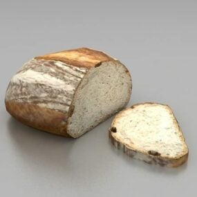 Model 3d Irisan Roti Realistis Makanan