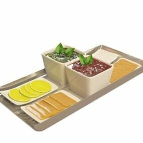 Breakfast Food Tray Set 3d model