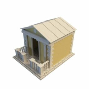 Modelo 3d de casa de verão de tijolo pequeno