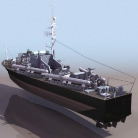 Model 3D brytyjskiej łodzi torpedowej Vosper Motor