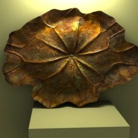 Brons Lotus Leaf Heminredning 3d-modell