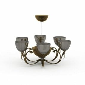 3д модель антикварной люстры из бронзовой чаши