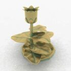Bronzen bloemvorm van kaarsenhouder
