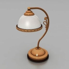 Mô hình 3d đèn bàn phong cách cổ điển bằng đồng