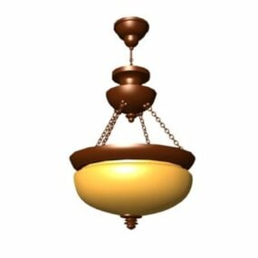 Starožitná bronzová domácí závěsná lampa 3D model