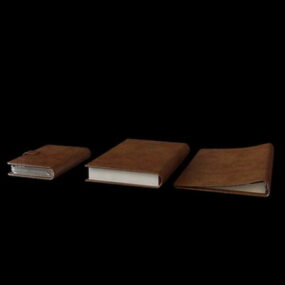Brown Leather Notebook 3d model