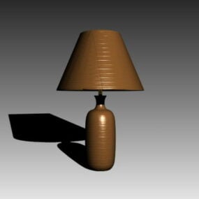 Wooden Brown Table Lamp 3d model
