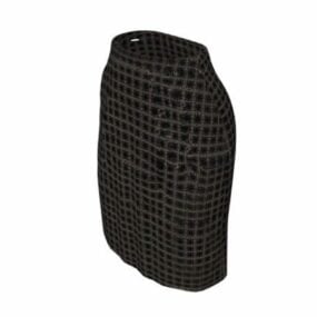 Brunt mode tweed pennkjol 3d-modell