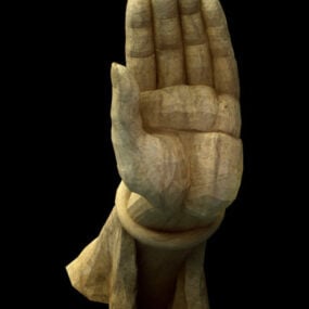 Estatua antigua de la mano de Buda modelo 3d