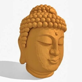 تمثال رأس بوذا الهندي نموذج ثلاثي الأبعاد