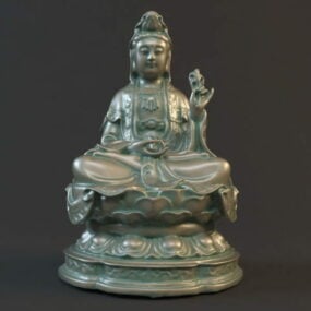 Estatua antigua diosa budista modelo 3d