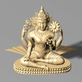 تمثال بوذي عتيق نموذج ثلاثي الأبعاد