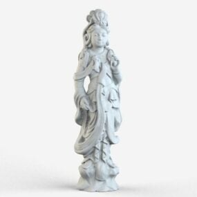 Asiatisk buddhistisk gudinna staty 3d-modell