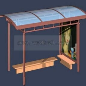 带屋顶的公交车站3d模型