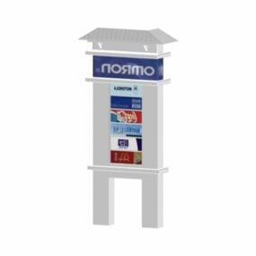 Publicité pour les arrêts de bus de la ville modèle 3D