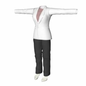 Obchodní ženy kalhotové obleky módní 3d model