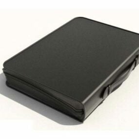 Biznesowe czarne skórzane etui na portfel Model 3D