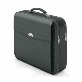 Black Leather Business Suitcase 3d model