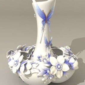 Dekoracja wazonu motyla Model 3D