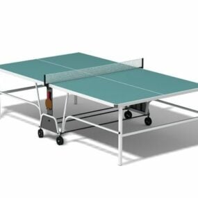 Green Table Tennis With Mesh 3d model