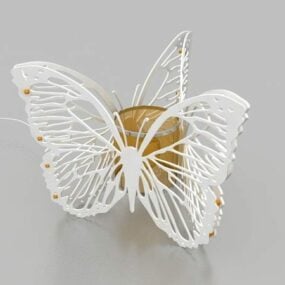 Mariposa animada con aparejo modelo 3d.