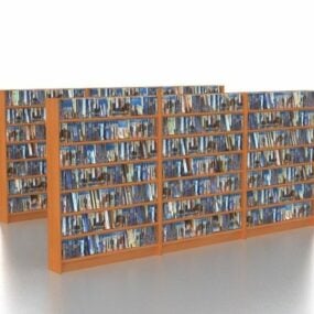 Knihkupectví Cd Dvd Storage Racks 3D model