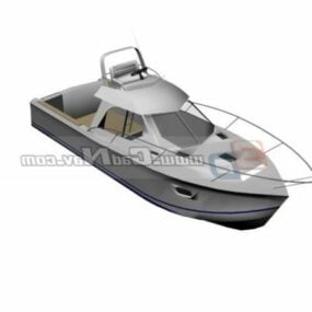 Barco de cabine, embarcação, barco de pesca, modelo 3d