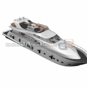 Small White Luxury Yacht 3d model