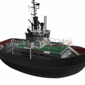 Model 3D łodzi patrolowej z kabiną patrolową