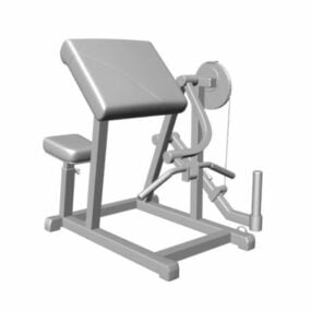 Gym Cable Machine Biceps Curl 3d model