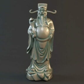 Statue antique chinoise de Caishen modèle 3D