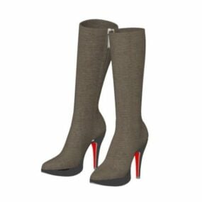 Fashion Calf Boots For Women 3d model