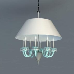 Living Room Candle Chandelier With Shade 3d model