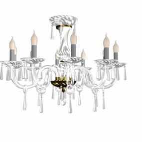 Silver Candlestick Lamp Vintage Style 3d model