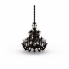 Candle Light Black Iron Chandelier