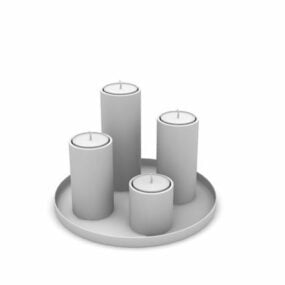 Home Candles Tray 3d model