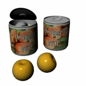 Mô hình 3d thực phẩm Peach Can